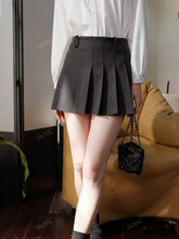 Women's Short Wool Blend Pleated Mini Skirt, New Winter Design